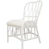 Ayanna Rattan Dining Chair in White Rattan & Neutral Fabric (Set of 2)